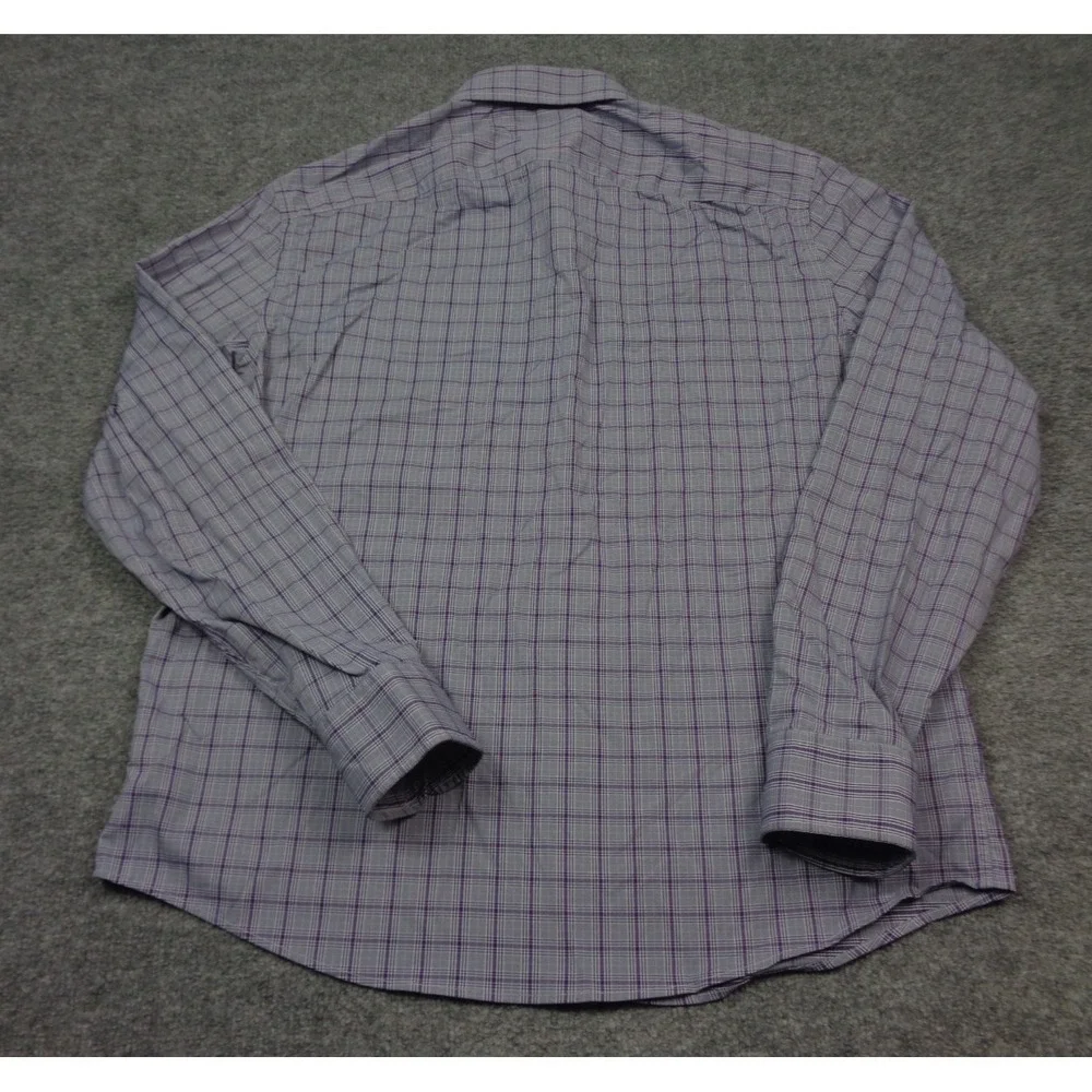 UNTUCKit Shirt Mens‎ L  Purple Plaid Performance Button Up Long Sleeve Stretch